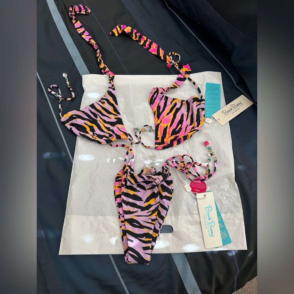 Colorful and playful Beach Bunny bikini set.
